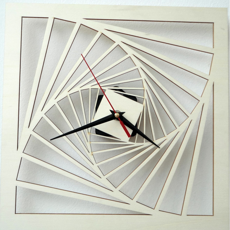Modern wall clock, wooden wall clock, plywood