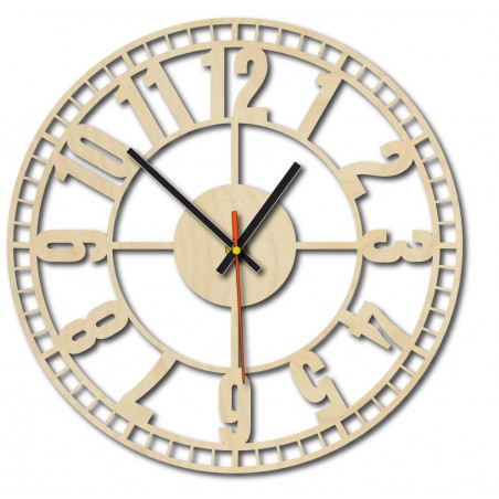 Modern wall clock, wall clock made of wood, plywood