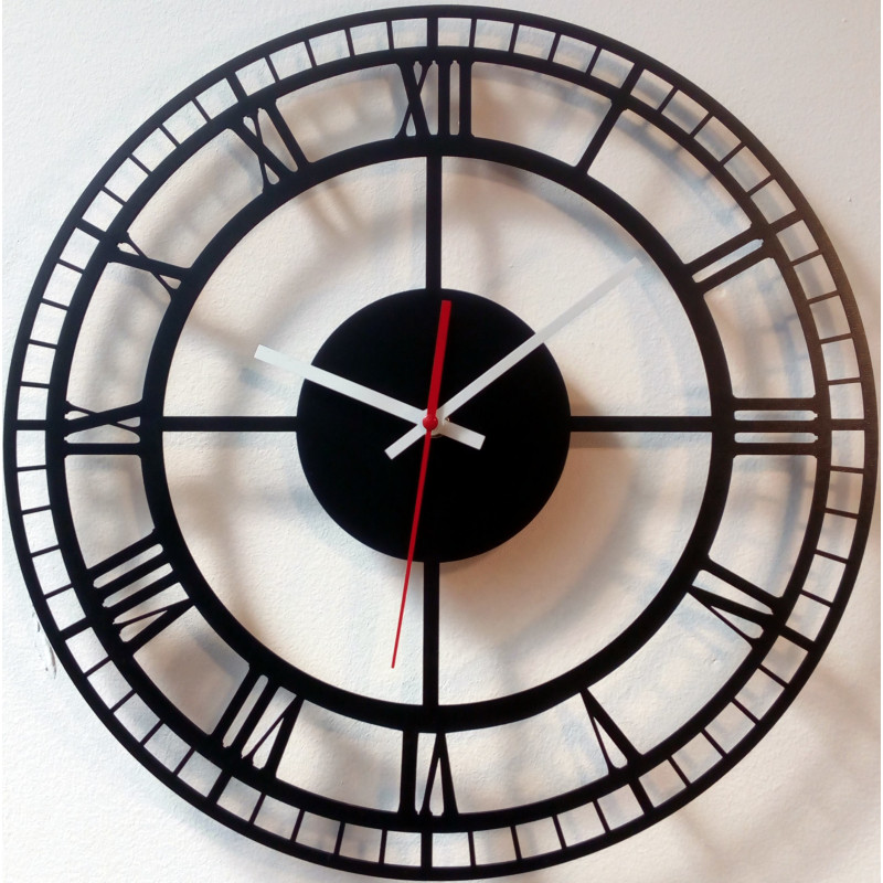 Modern wall clock made of plastic. Own production, X-momo