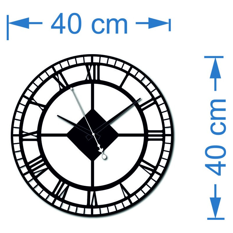 Dimensions of wall clocks made of plastic. Trendy clock as a picture.