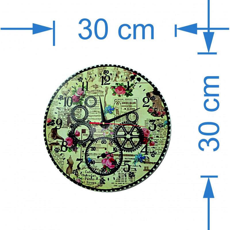 Modern wall clock, wall clock made of wood, plywood