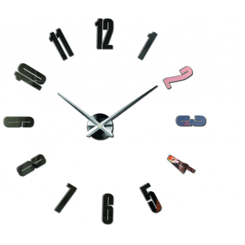 Adhesive wall clock, luxury clock on stent, plastic clock
