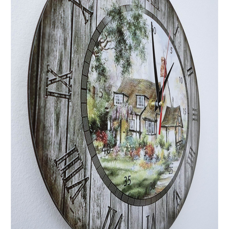 Modern wall clock, wooden wall clock, plywood