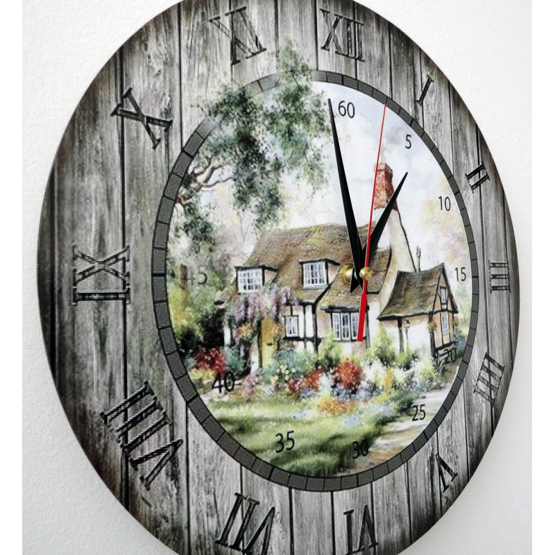 Modern wall clock, wooden wall clock, plywood