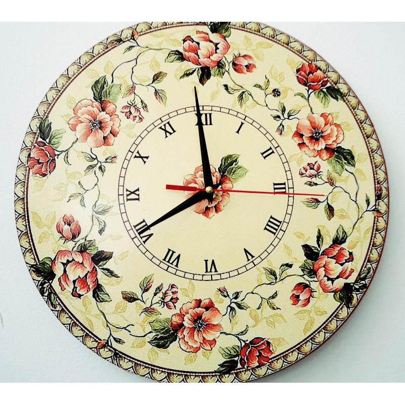 Modern wall clock, wall clock made of wood, plywood