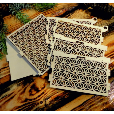 Wood and plastic decorations, Christmas decorations, wooden vintage accessories