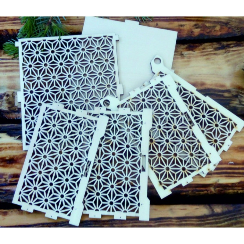 Wood and plastic decorations, Christmas decorations, wooden vintage accessories