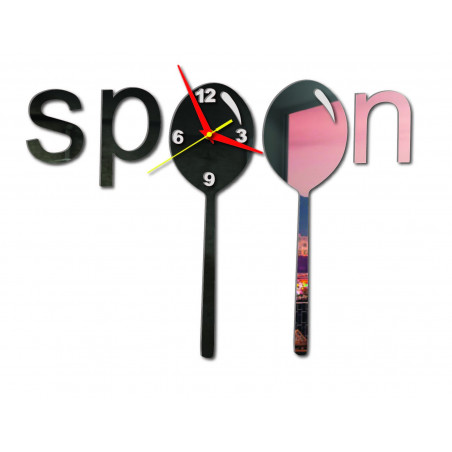 Modern wall clock made of plastic. Own production, X-momo