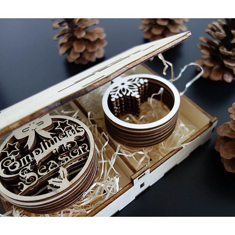 Wood and plastic decorations, Christmas decorations, wooden vintage accessories