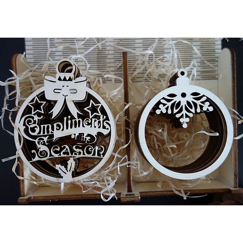 Wood and plastic decorations, Christmas decorations, wooden vintage accessories