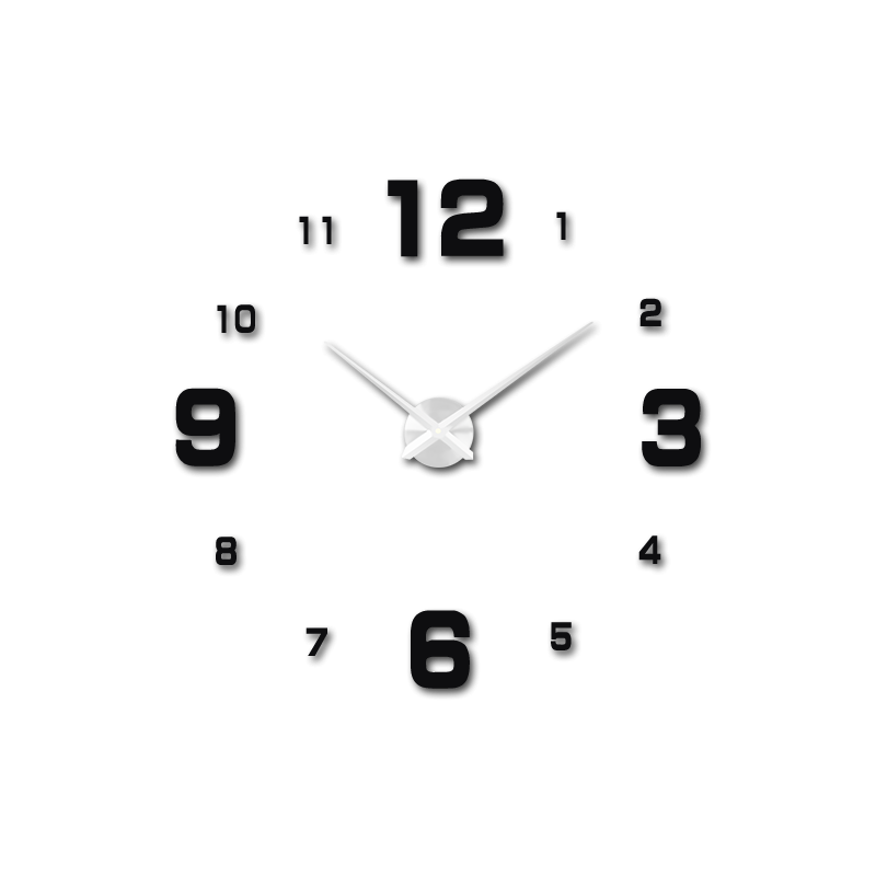 Adhesive wall clock, luxury clock on stent, plastic clock