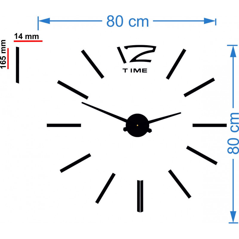 Modern wall clock, wall clock made of wood, plywood
