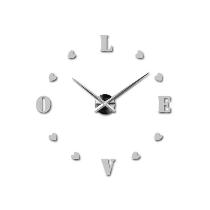 Adhesive wall clock, luxury clock on stent, plastic clock