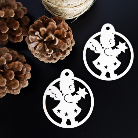 Christmas decorations made of wood, size: 79x90 mm