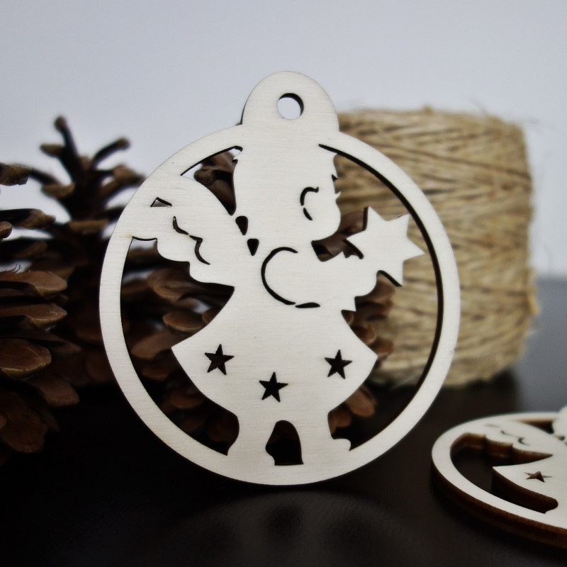 Christmas decorations made of wood, size: 79x90 mm