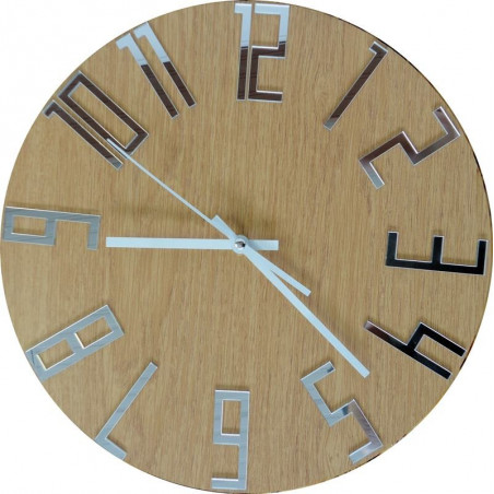 Modern wall clock, wall clock made of wood, plywood