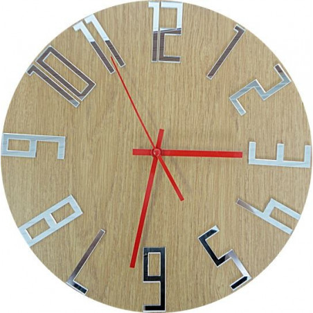 Modern wall clock, wall clock made of wood, plywood