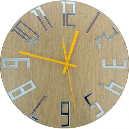 Modern wall clock, wall clock made of wood, plywood