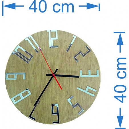 Modern wall clock, wall clock made of wood, plywood