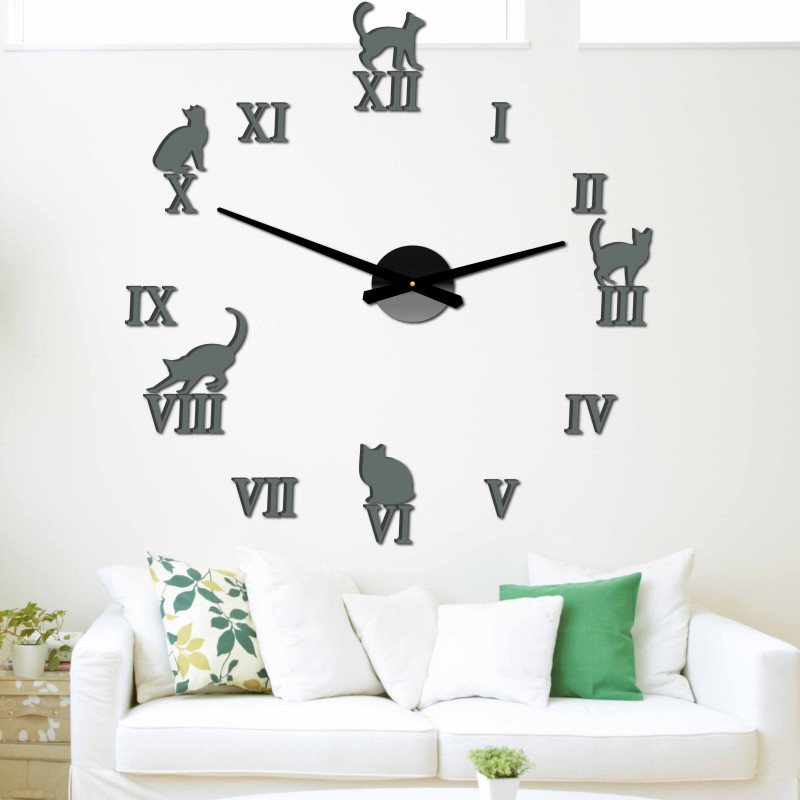 Adhesive wall clock, luxury clock on stent, plastic clock