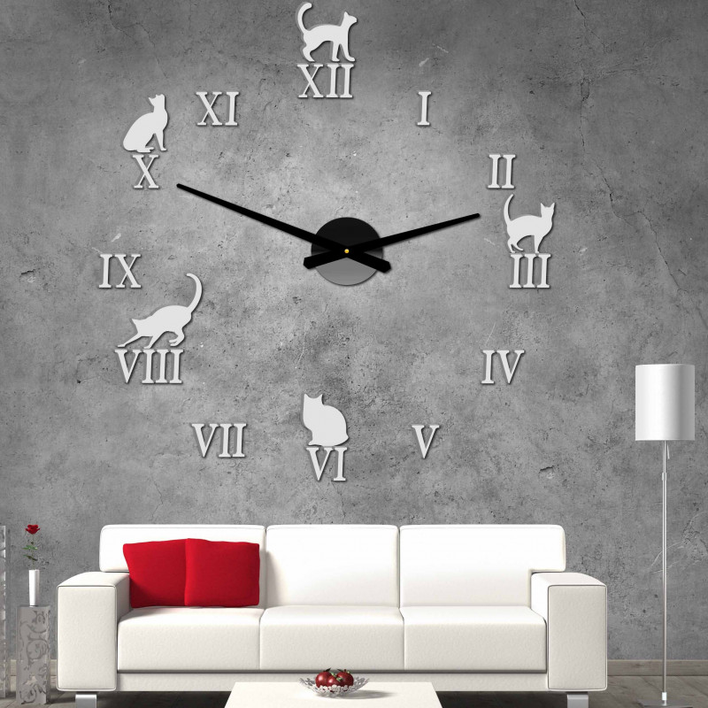 Adhesive wall clock, luxury clock on stent, plastic clock