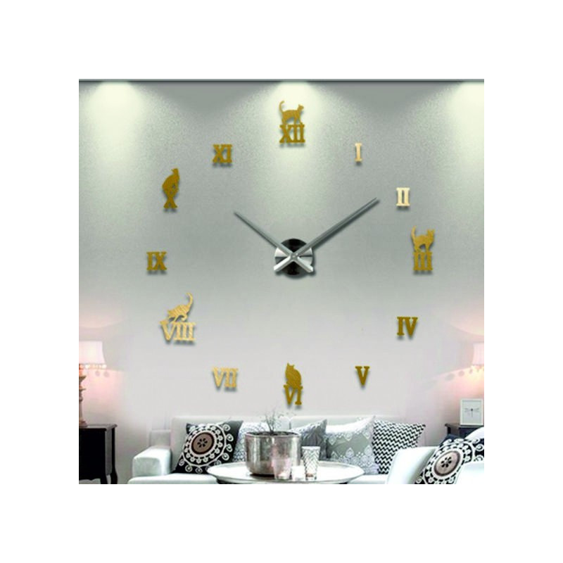 Adhesive wall clock, luxury clock on stent, plastic clock