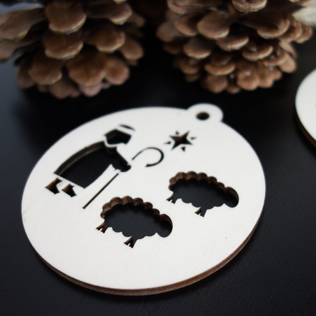 Christmas ornament made of wood - Shepherd, size: 79x90 mm Christmas ornament made of wood - Shepherd, size: 79x90 mm