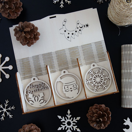 55/5000 Set of beautiful Christmas decorations made of wood, 1 set-18 pieces 55/5000 Set of beautiful Christmas decorations made of wood, 1 set-18 pieces