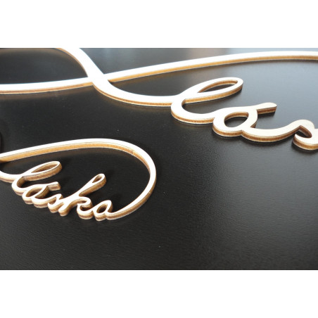 Wooden inscription. Neverending love. Size: 500x 164 mm