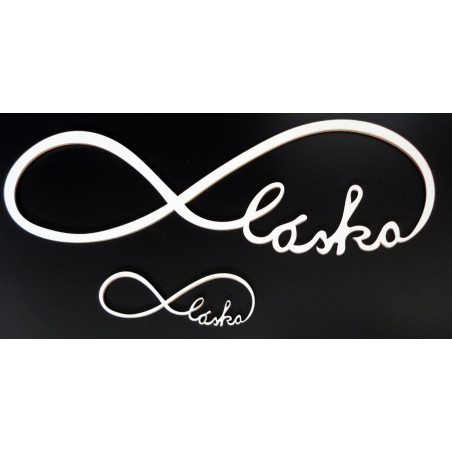 Wooden inscription. Neverending love. Size: 500x 164 mm