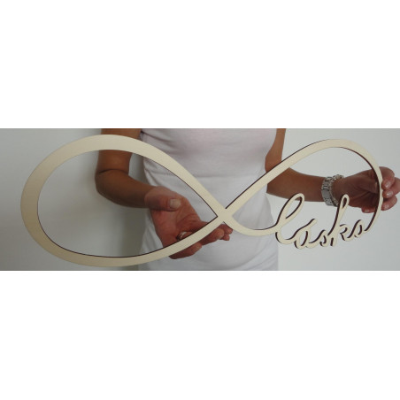 Wooden inscription. Neverending love. Size: 500x 164 mm