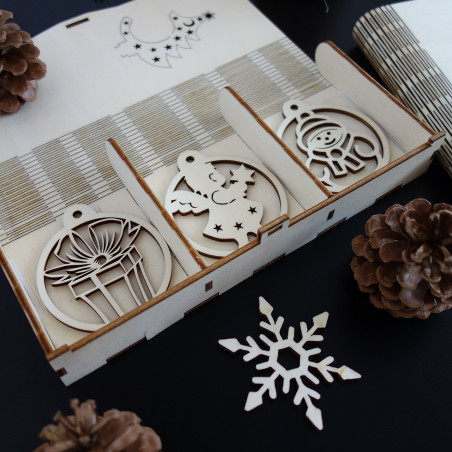 Wooden Christmas decorations, 1 set-18 pieces Wooden Christmas decorations, 1 set-18 pieces