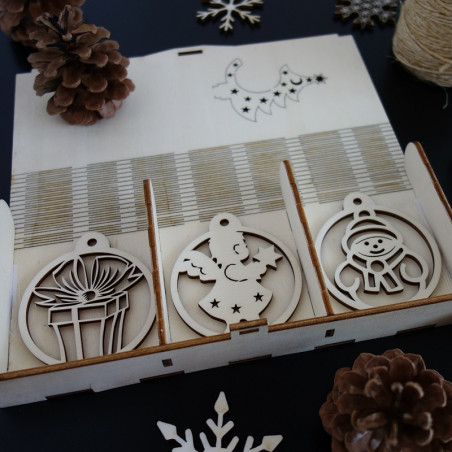 Wooden Christmas decorations, 1 set-18 pieces Wooden Christmas decorations, 1 set-18 pieces