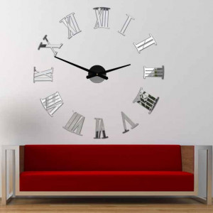 Adhesive wall clock Roman 2D plexiglass 2