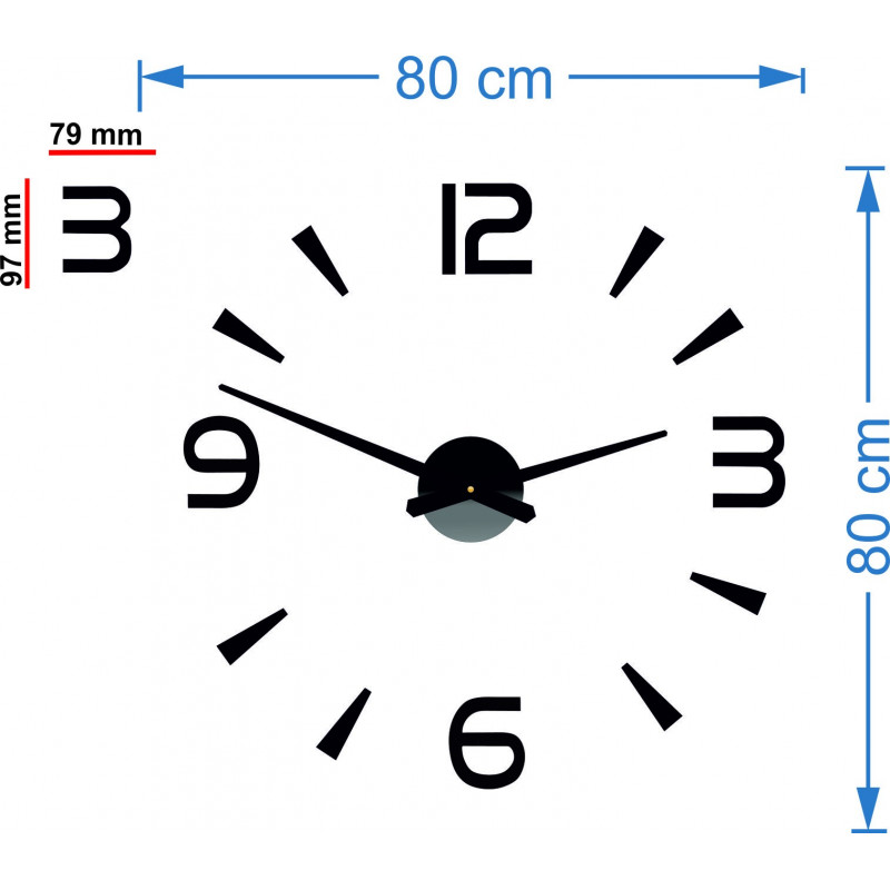 Modern wall clock adhesive Stor 2D plexiglass