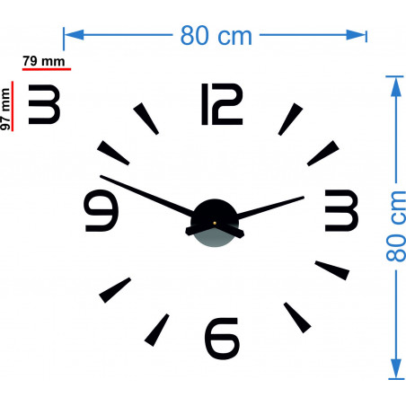 Modern wall clock adhesive Stor 2D plexiglass