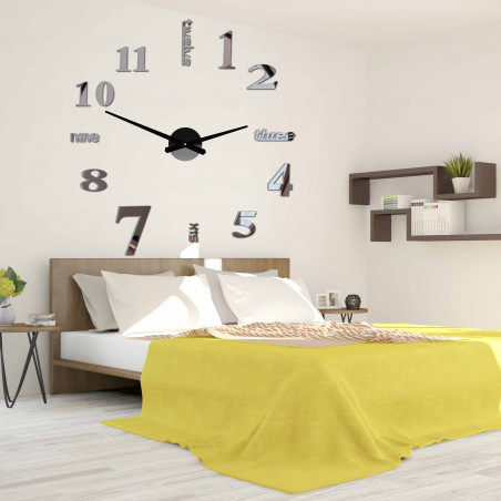 Modern wall clock seven 2D plexiglass MIRROR