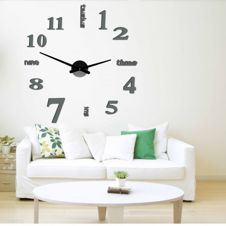 Modern wall clock seven 2D plexiglass MIRROR
