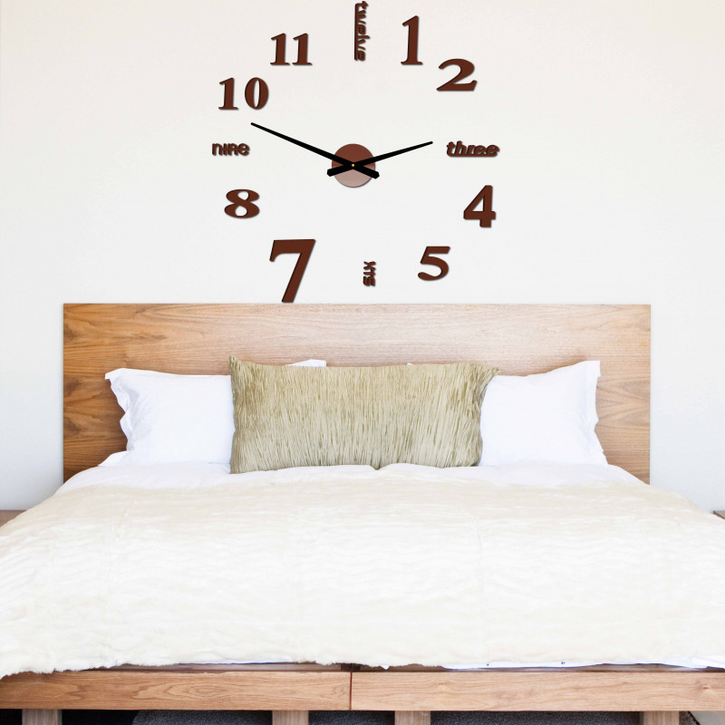 Modern wall clock seven 2D plexiglass MIRROR