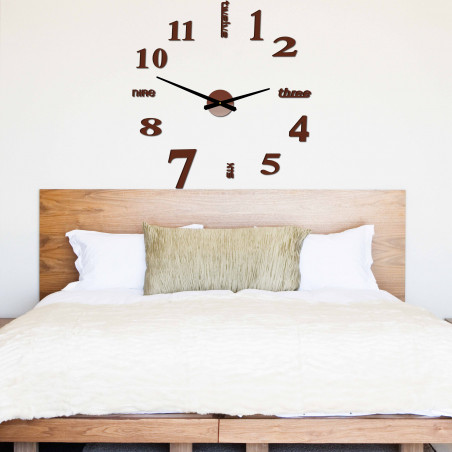 Modern wall clock seven 2D plexiglass MIRROR