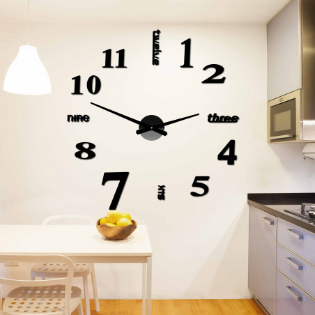 Modern wall clock seven 2D plexiglass MIRROR