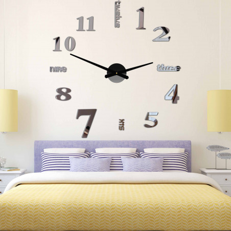 Modern wall clock seven 2D plexi MIRROR