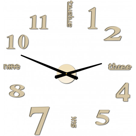 Modern wall clock seven 2D plexi MIRROR