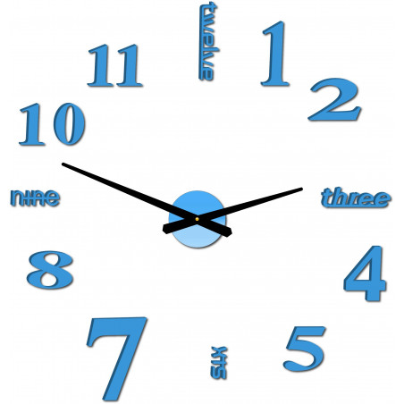 Modern wall clock seven 2D plexi MIRROR