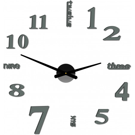 Modern wall clock seven 2D plexi MIRROR
