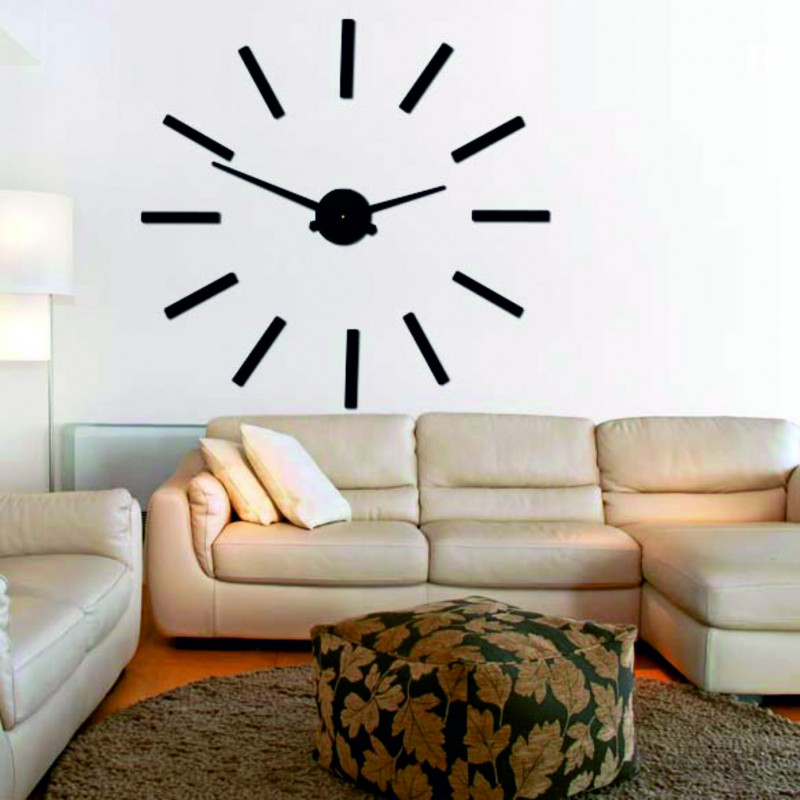 Modern wall clock 2D plexiglass MIRROR