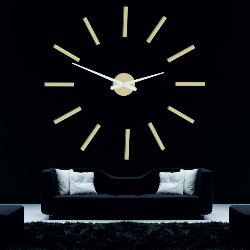 Modern wall clock 2D plexiglass MIRROR