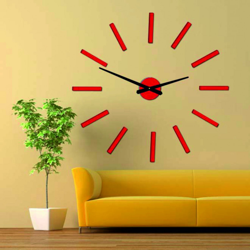 Modern wall clock sticks 2D plexi MIRROR