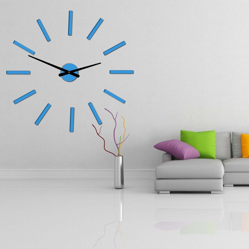 Modern wall clock 2D plexiglass MIRROR