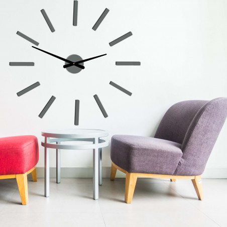 Modern wall clock 2D plexiglass MIRROR